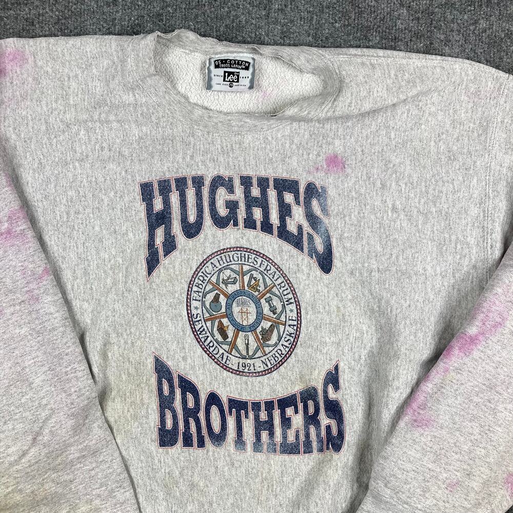 Lee Sweatshirt Womens Size 2XL‎ Gray Hughes Brothers Graphic Distressed